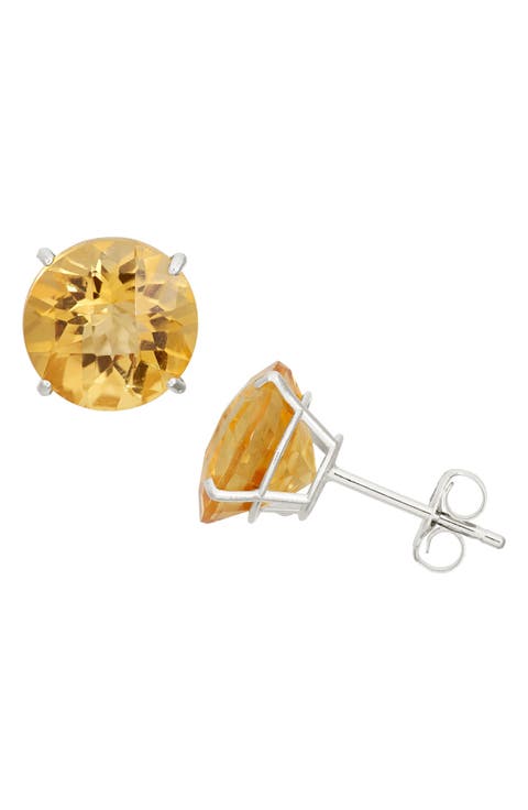 10K White Gold Solitaire Stud Earrings