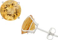 FZN 10K White Gold Solitaire Stud Earrings