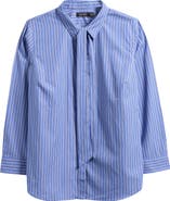 Lauren Ralph Lauren Stripe Cotton Button-Up Shirt with Removable Tie