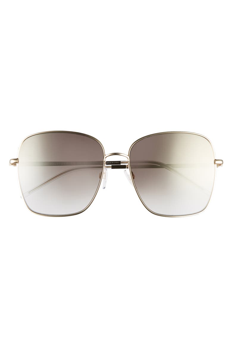 58mm Gradient Square Sunglasses, Alternate, color, GOLD/ BLACK