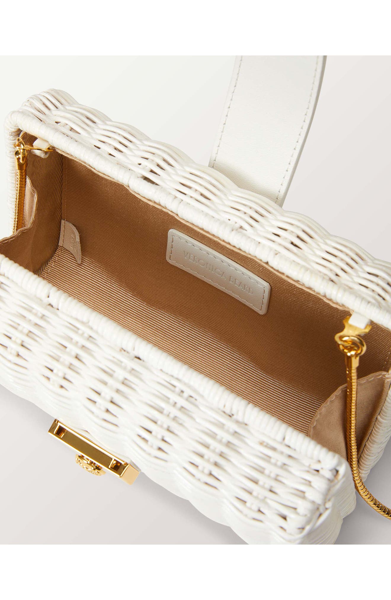 Veronica Beard Lock Rattan Box Clutch, Alternate, color, 