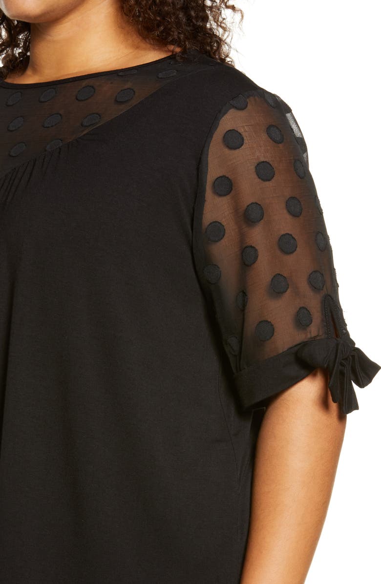 Loveappella Dot Chiffon Top, Alternate, color,