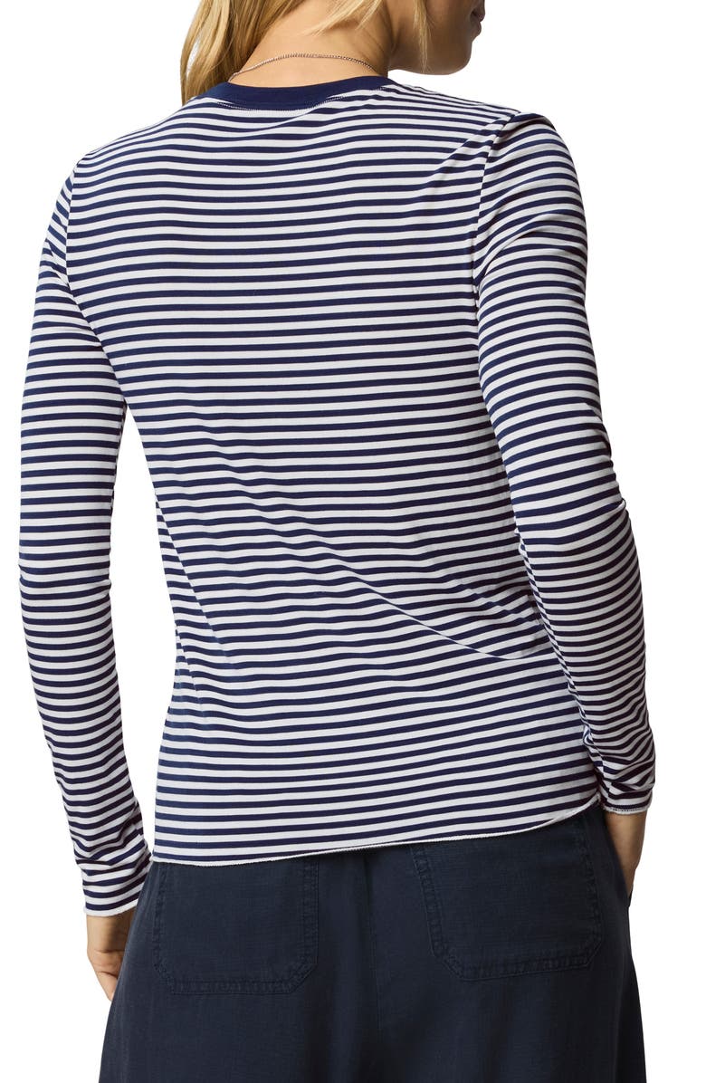 Splendid Stripe Long Sleeve Tee, Alternate, color, Navy/White