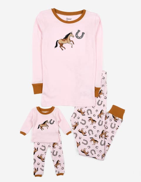 Girls 2-pc. Cotton Pajamas with Matching Doll Accessory - Spring & Everyday Prints (Toddler, Little Kid & Big Kid)