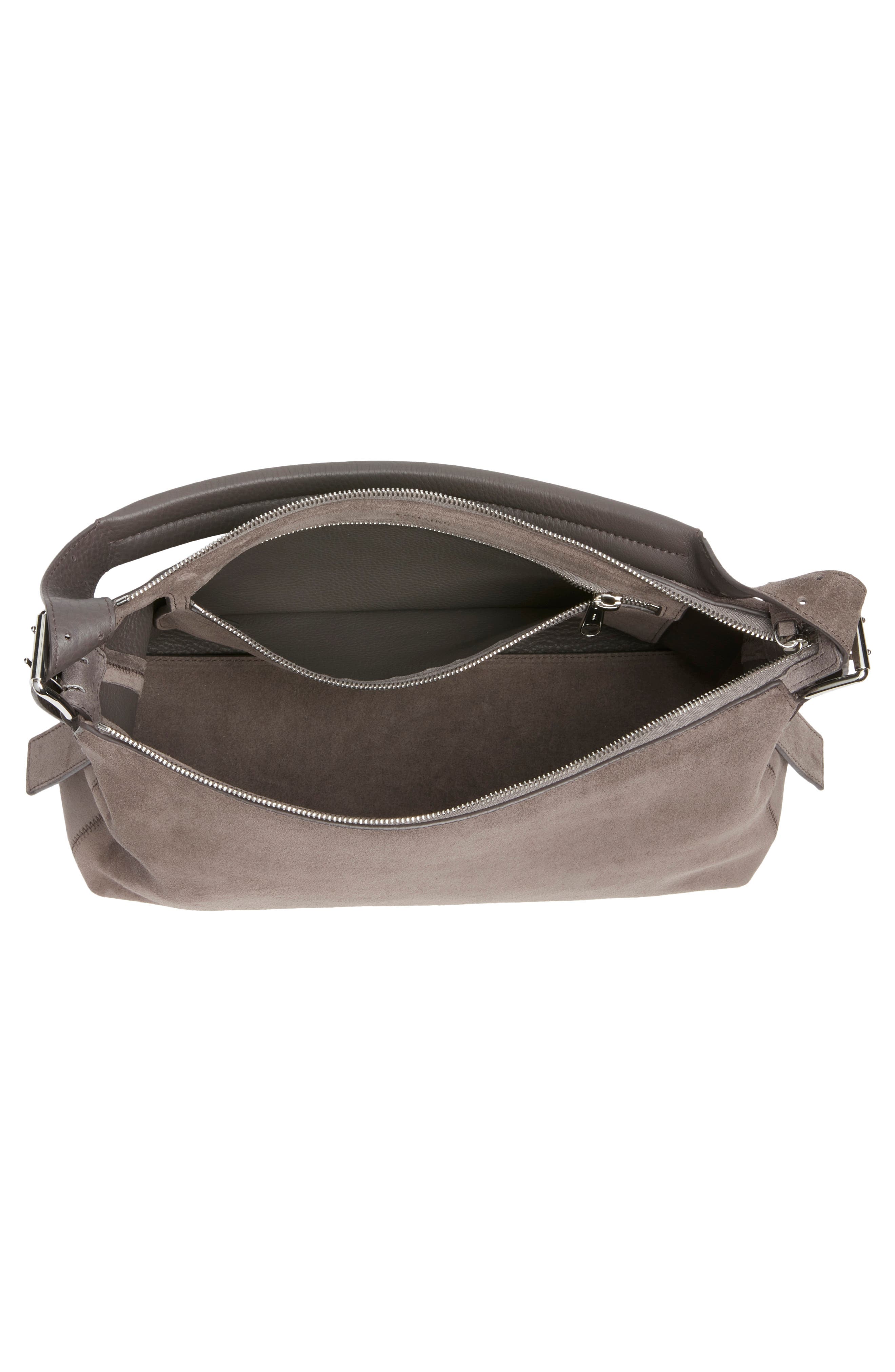 Lemaire Belted Suede Shoulder Bag, Alternate, color, Mink