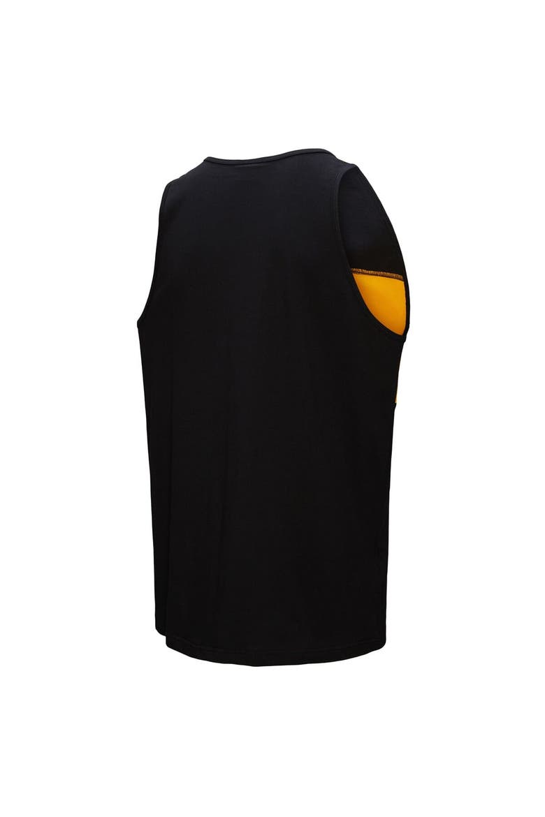 Men's Mitchell & Ness Black Pittsburgh Steelers Retro Colorblock Tank Top, Alternate, color, Black