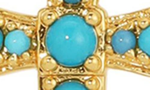 Joy Dravecky Athena Turquoise Cross Pendant Necklace In Gold