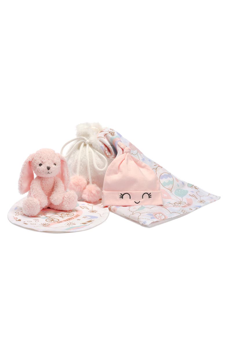 Lambs & Ivy 5 Piece Bunny Infant/Newborn Baby Gift Set with Swaddle, Main, color, Pink