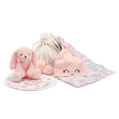 5 Piece Bunny Infant/Newborn Baby Gift Set with Swaddle