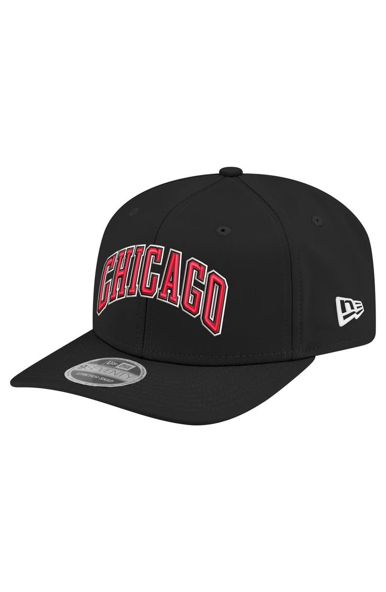 New Era Men's New Era Black Chicago Bulls Statement Edition Jersey Hook 9SEVENTY Stretch-Snap Hat, Alternate, color,