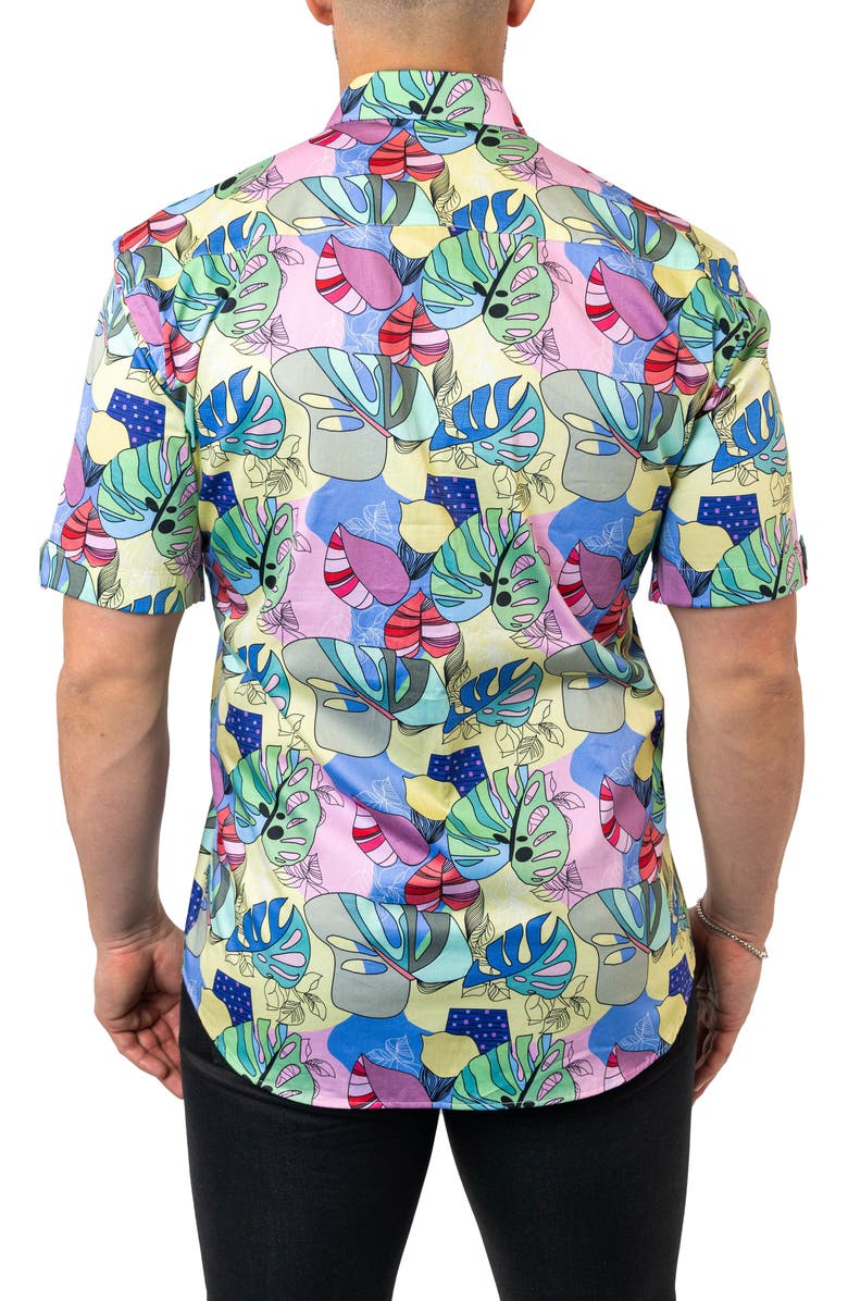 Maceoo Galileo Sidney Multi Contemporary Fit Short Sleeve Button-Up Shirt, Alternate, color, 