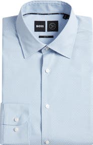BOSS Hank Kent Slim Fit Performance Twill Dress Shirt