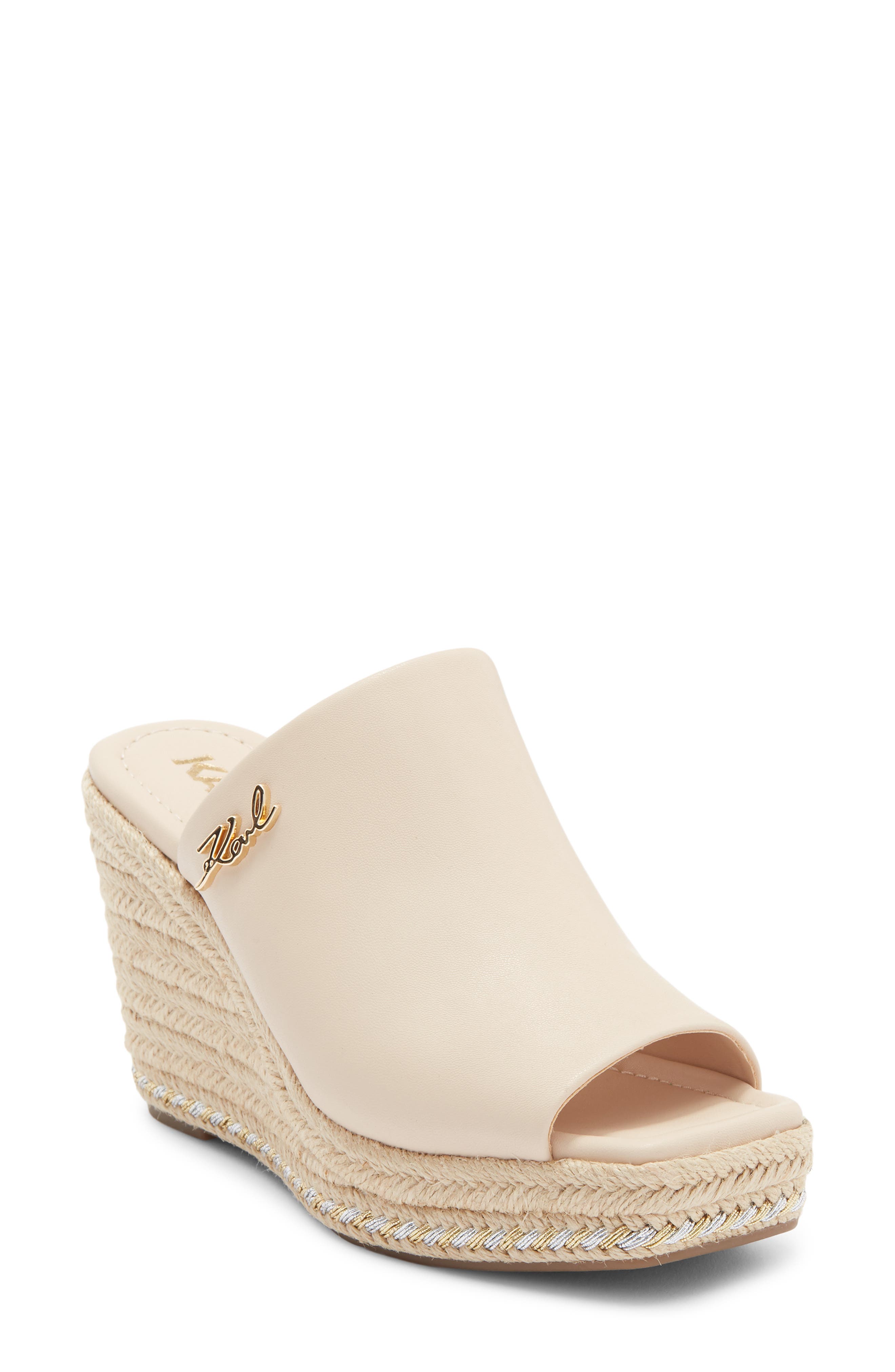 KARL LAGERFELD PARIS Clove Wedge Mule, Main, color, New Nude