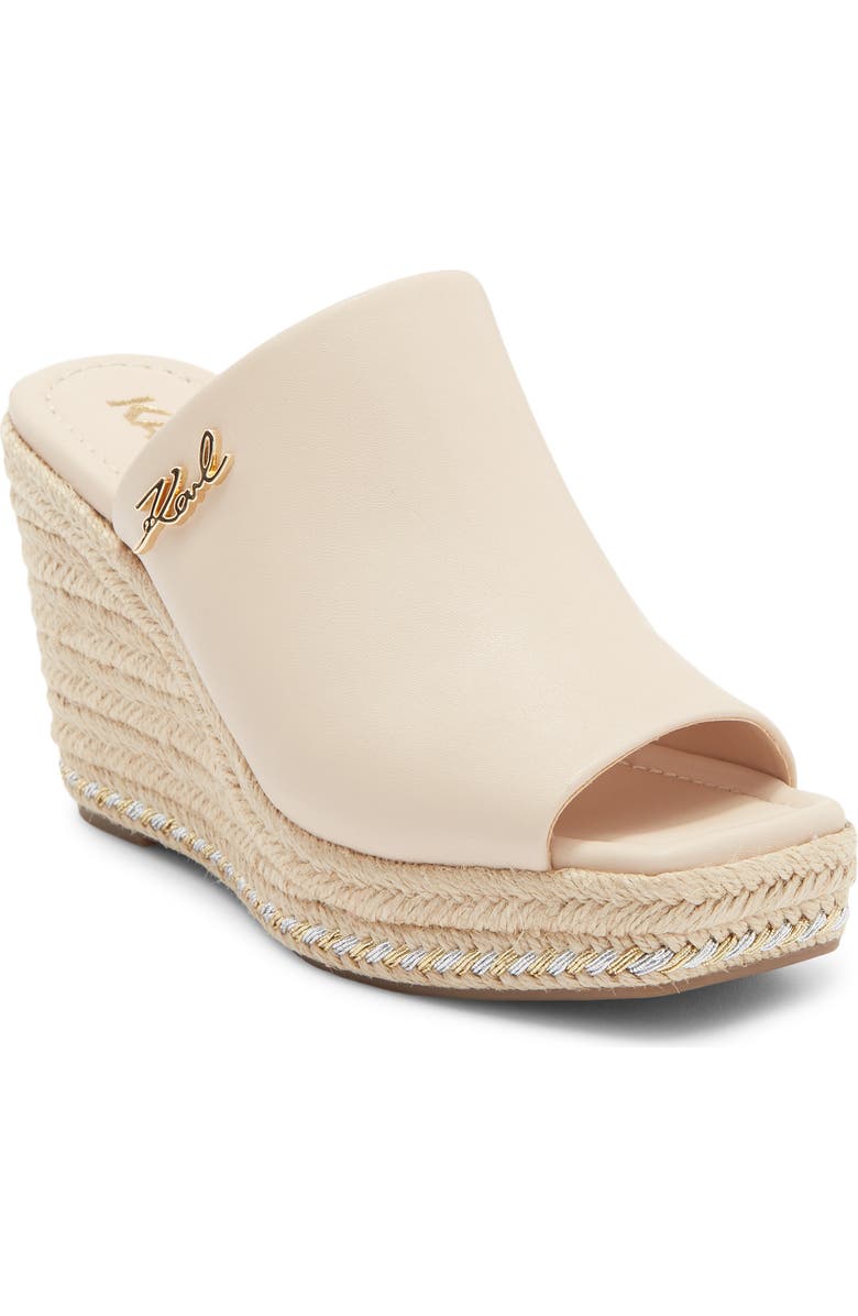 KARL LAGERFELD PARIS Clove Wedge Mule, Main, color, New Nude
