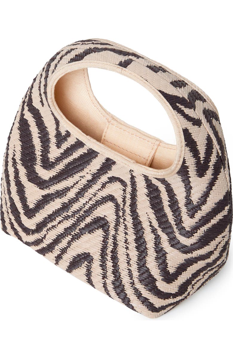 Loeffler Randall Kenzie Woven Raffia Top Handle Bag, Alternate, color, Vintage Zebra