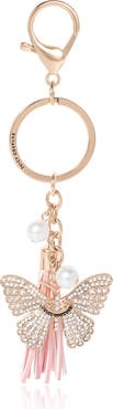 Juicy Couture Butterfly Charm Keychain with Pearls