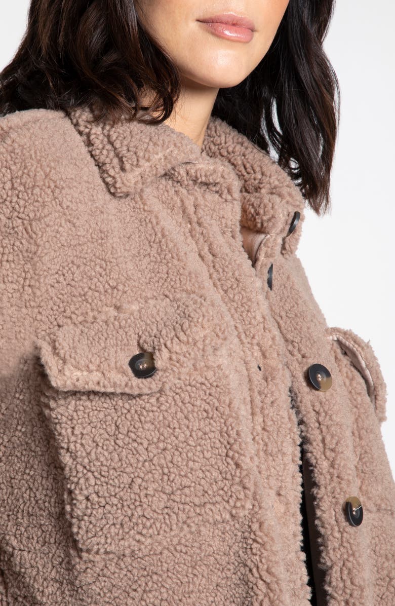 Thread & Supply Flagstaff Faux Shearling Shirt Jacket, Alternate, color, Stucco