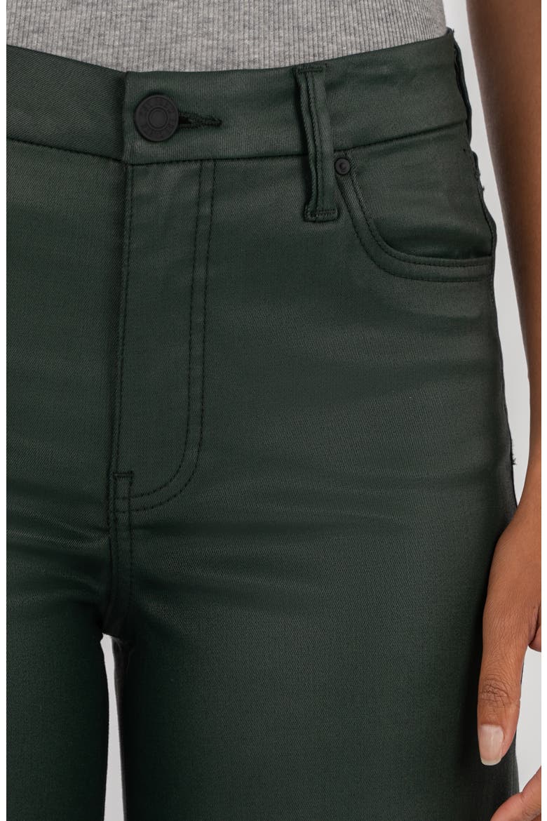Meg Coated High Waist Wide Leg Ankle Jeans, Alternate, color, FOREST
