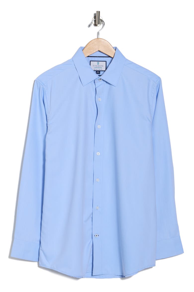 Stripe Jacquard Button-Up Shirt, Alternate, color, BLUE
