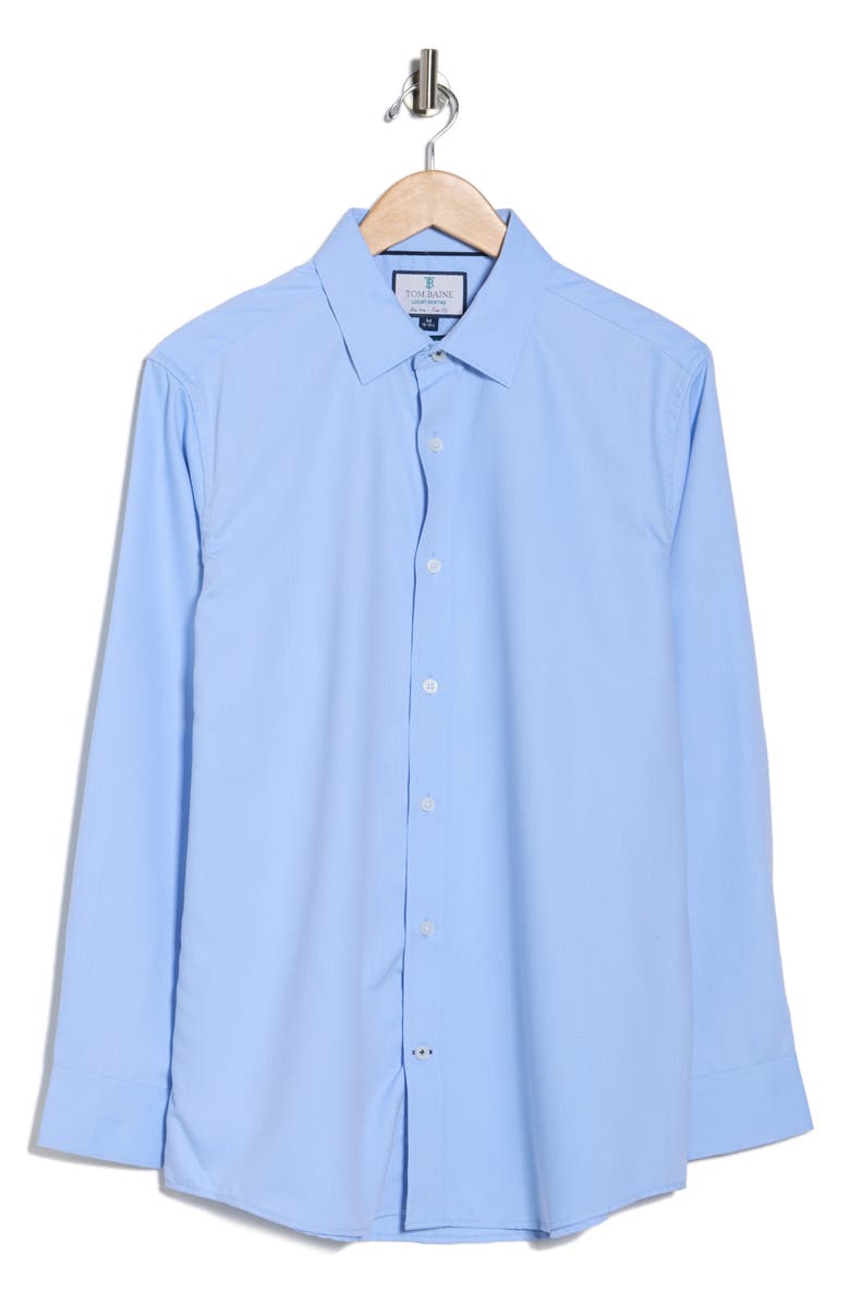 TOM BAINE Stripe Jacquard Button-Up Shirt, Alternate, color, Blue