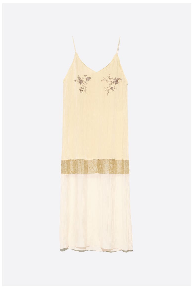 Straight midi dress with stones, Alternate, color, OCHRE