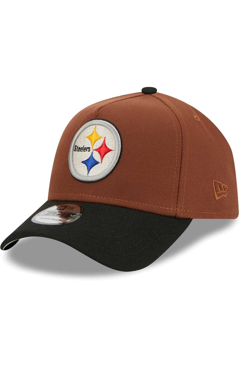 New Era Men's New Era Brown/Black Pittsburgh Steelers Harvest A-Frame Super Bowl XLIII 9FORTY Adjustable Hat, Alternate, color, 