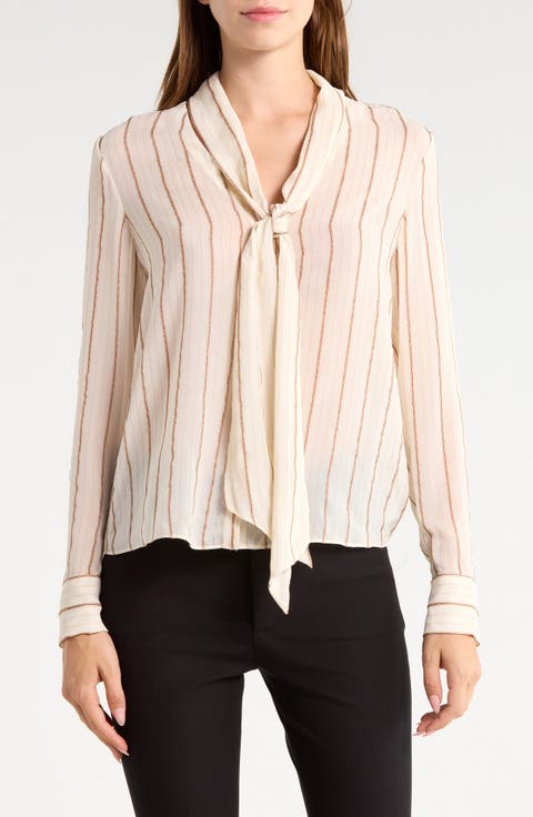 Striped Silk Tie Shirt