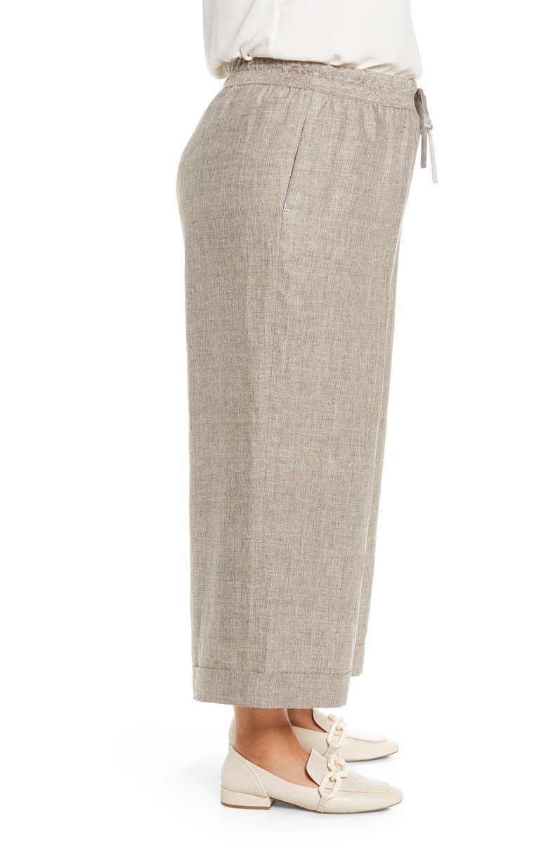 Lafayette 148 New York Riverside Wide Leg Crop Linen Pants, Alternate, color, 