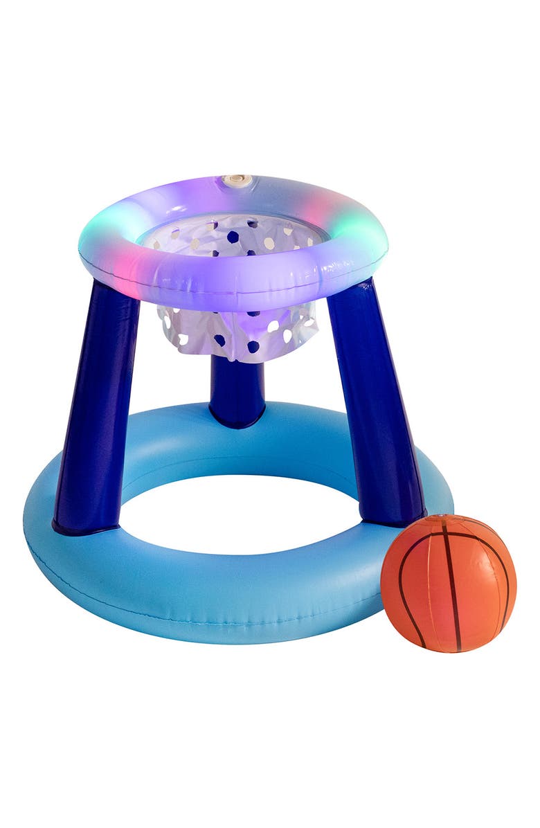 POOLCANDY Floating LED Basketball Pool Game, Main, color, Blue Multi