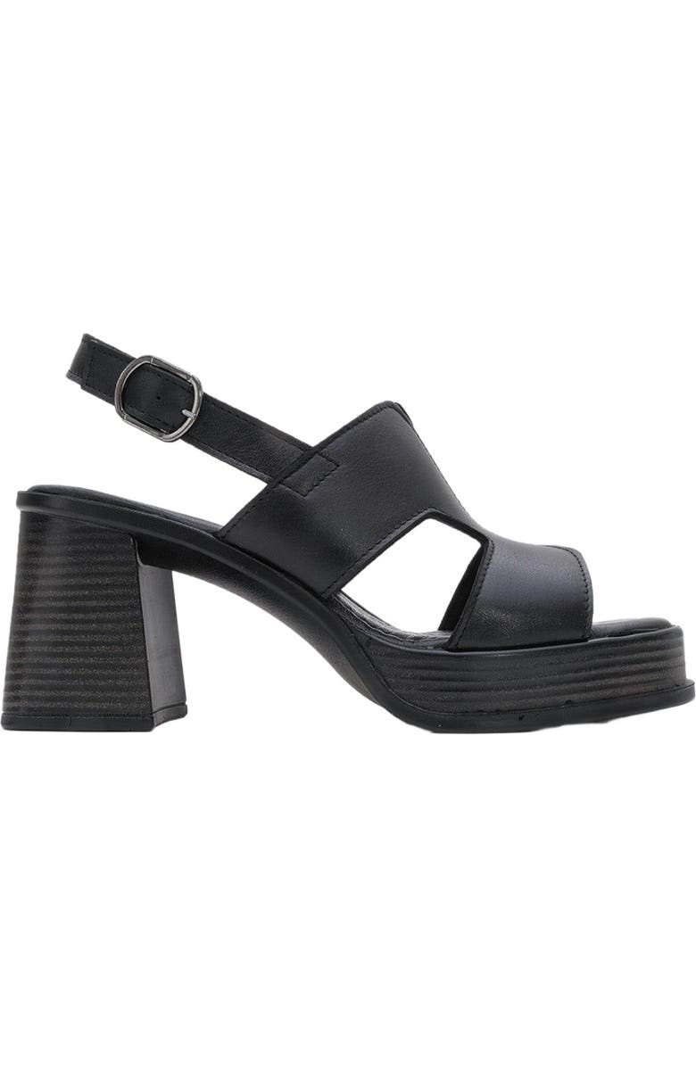 Forever & Always Shoes Zennia Leather Platform Sandal, Alternate, color, Black Leather