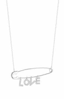 SPHERA MILANO Cubic Zirconia 'Love' Pendant Necklace