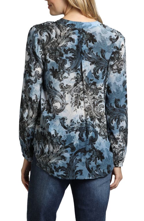 Apny Printed Top In Light Blue Multi