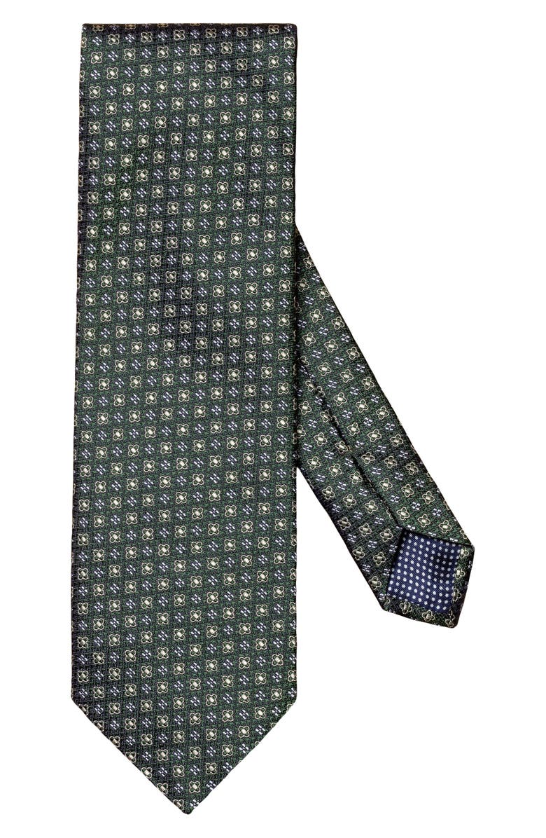 Eton Neat Floral Silk Tie, Main, color, 