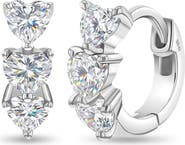 In Season Jewelry Cascading Cubic Zirconia Heart Hoop