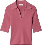 Other Stories Rib Knit Polo Top