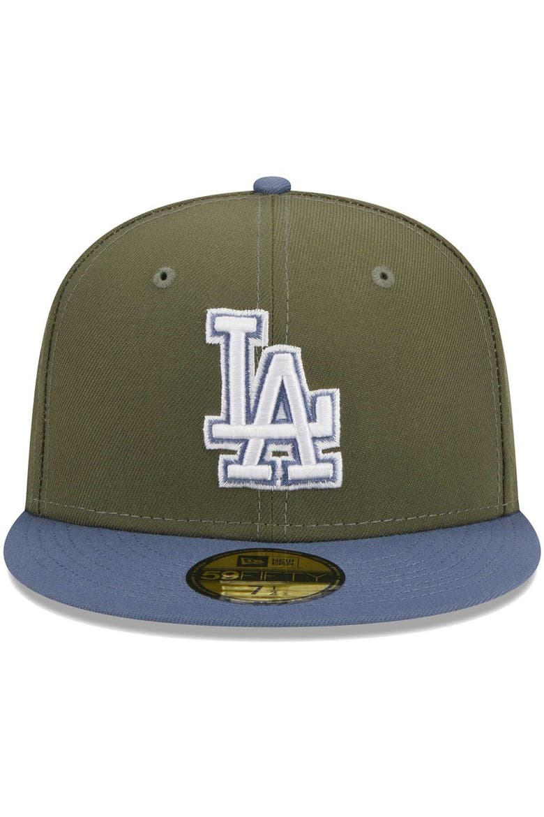 Men's New Era Olive/Blue Los Angeles Dodgers 59FIFTY Fitted Hat, Alternate, color, Olive