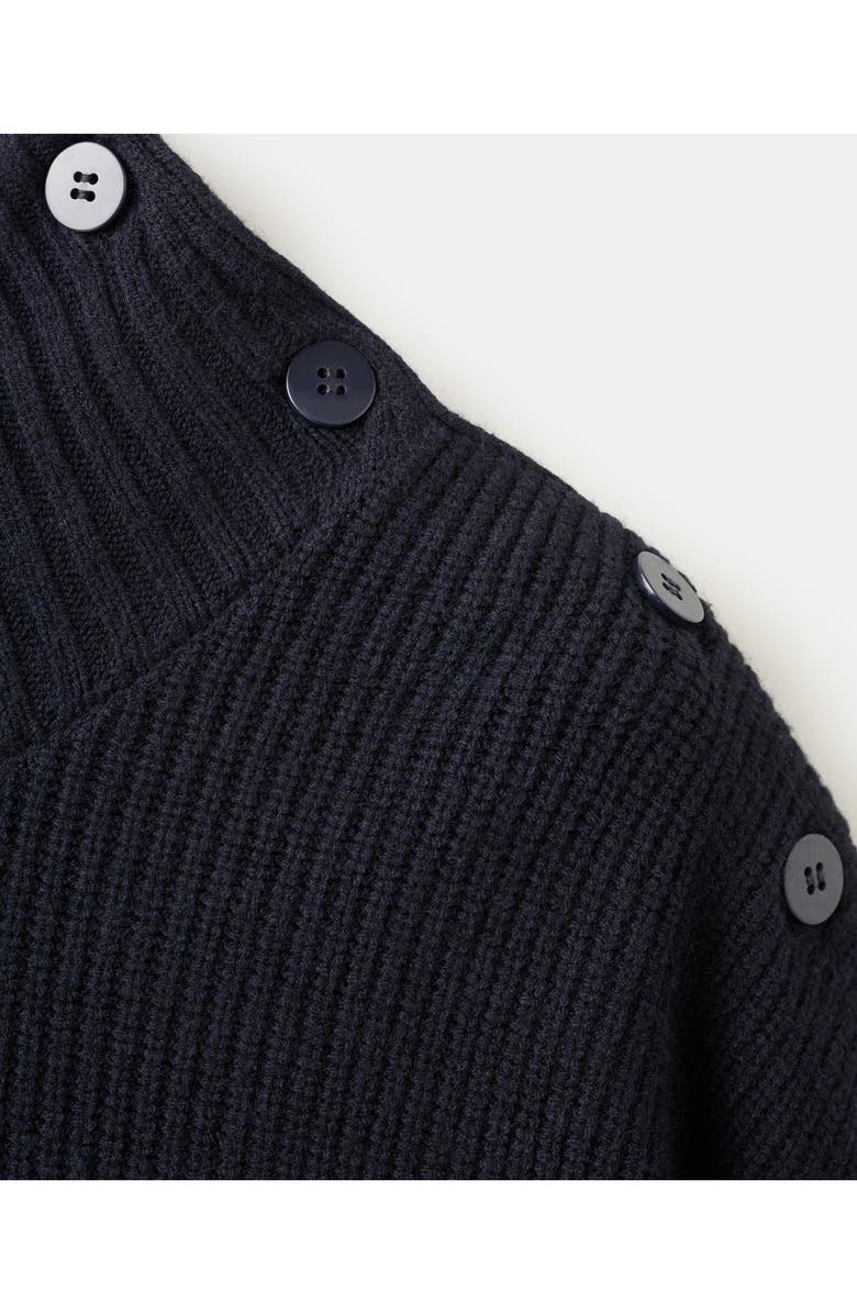 MANGO Shoulder Button Mock Neck Sweater, Alternate, color, Dark Navy