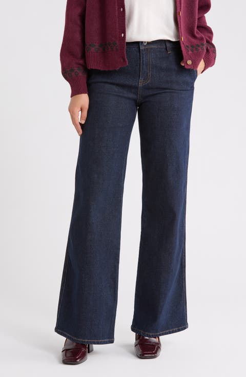 High Waist Wide Leg Jeans (Brightside)