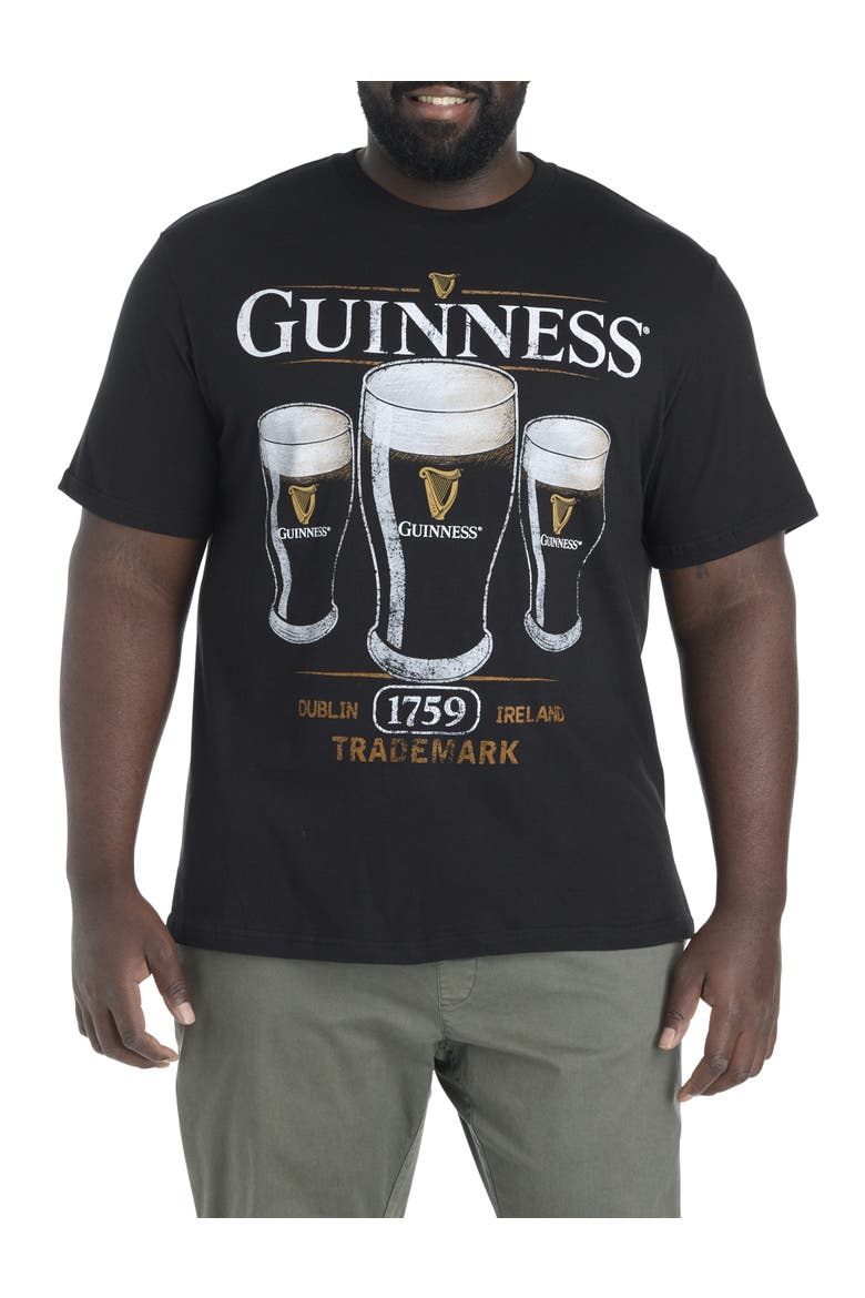 Big & Tall Guinness Three Cup Graphic Tee, Main, color, BLACK