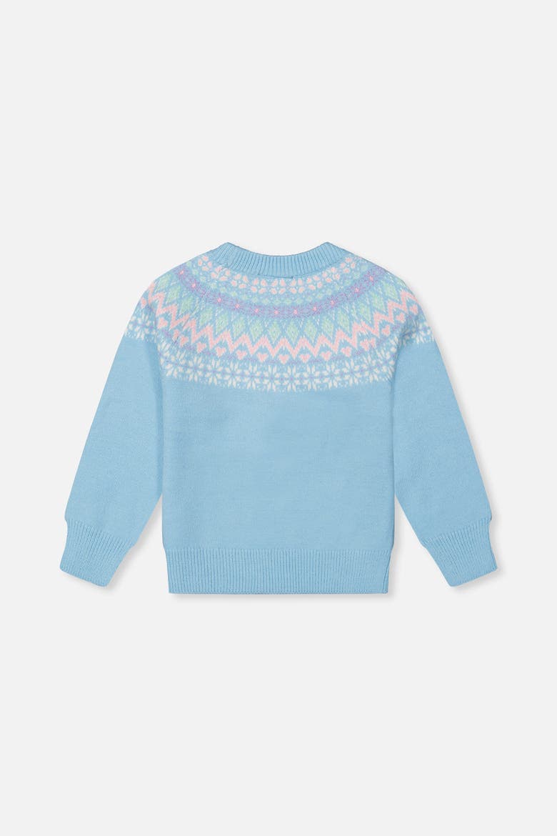 Nordic Jacquard Raglan Sleeve Ribbed Cuff Sweater, Alternate, color, Light Blue