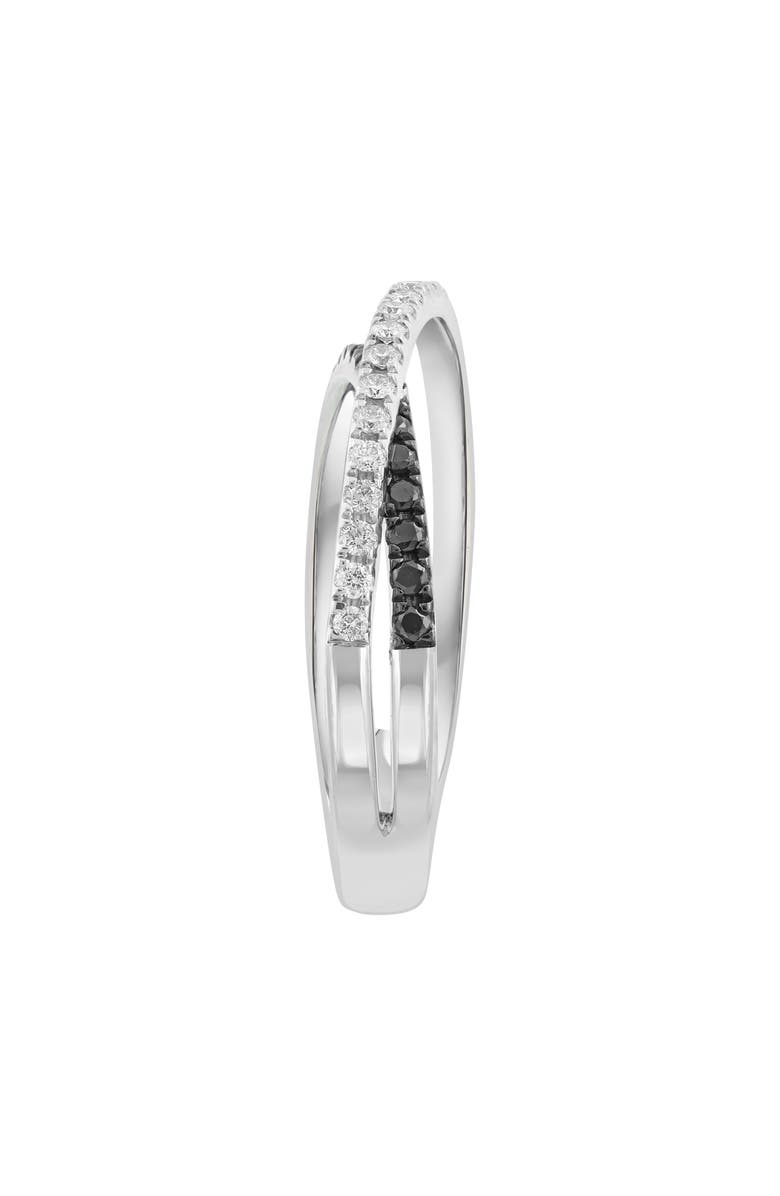 EFFY 14K White Gold Black & White Diamond Crossover Band Ring - 0.28ct, Alternate, color, 