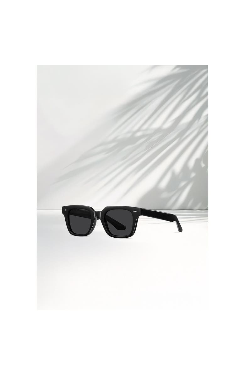 LASCANA Women's Horn Rimmed Square Sunglasses, Alternate, color, Black