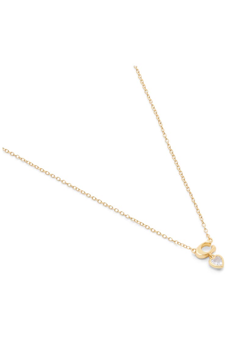Cubic Zirconia Heart Necklace & Stud Earrings Boxed Set, Alternate, color, CRYSTAL/ GOLD