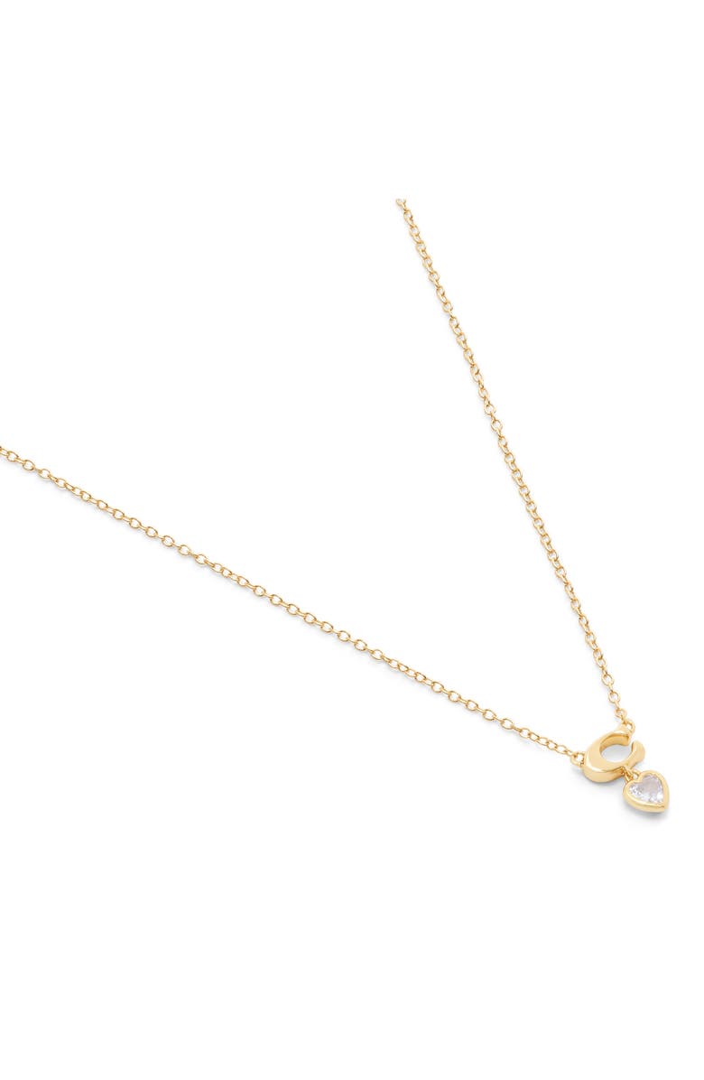 COACH Cubic Zirconia Heart Necklace & Stud Earrings Boxed Set, Alternate, color, Crystal/ Gold