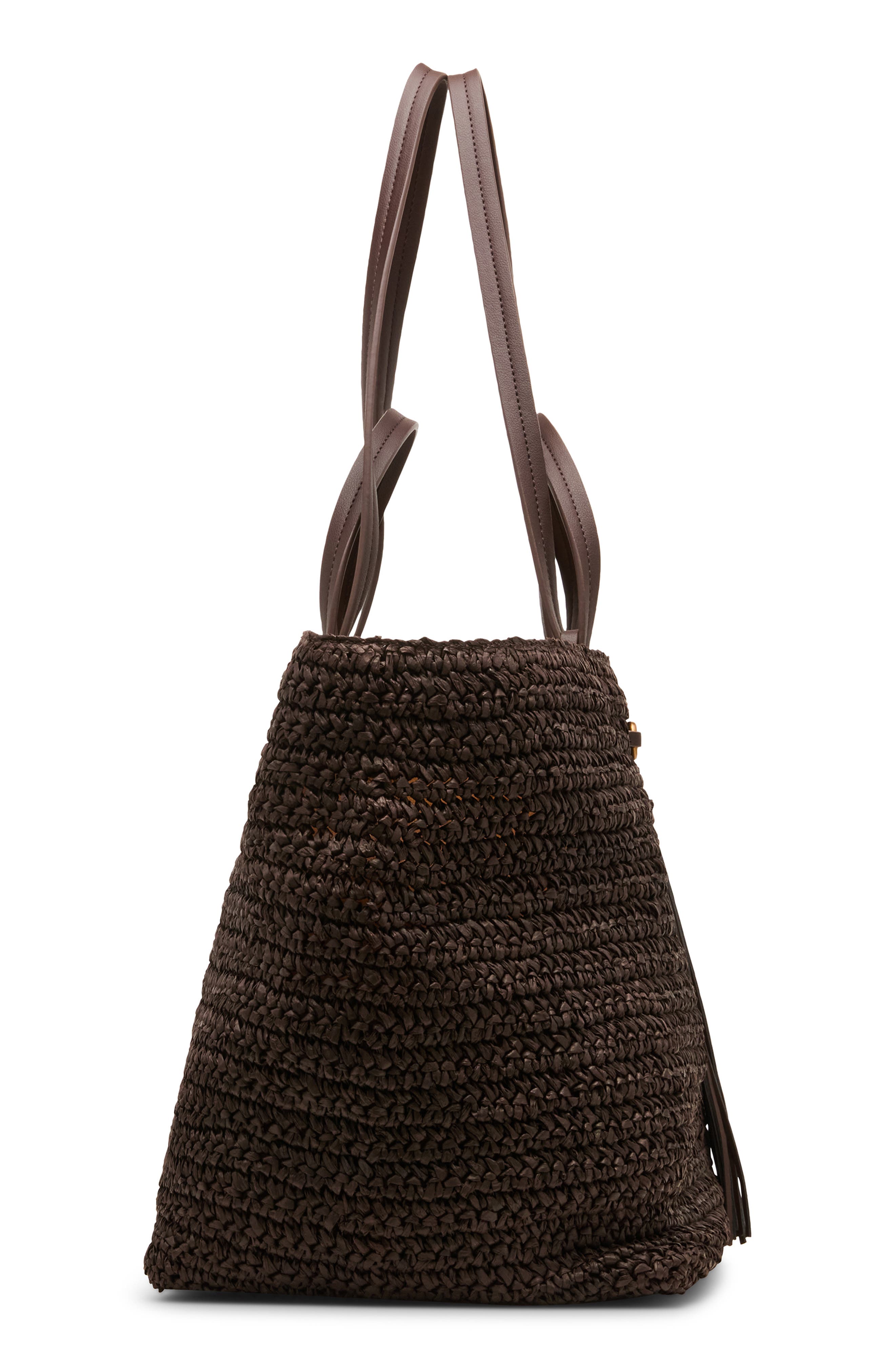 Extra Large Straw Tote, Alternate, color, ESPRESSO