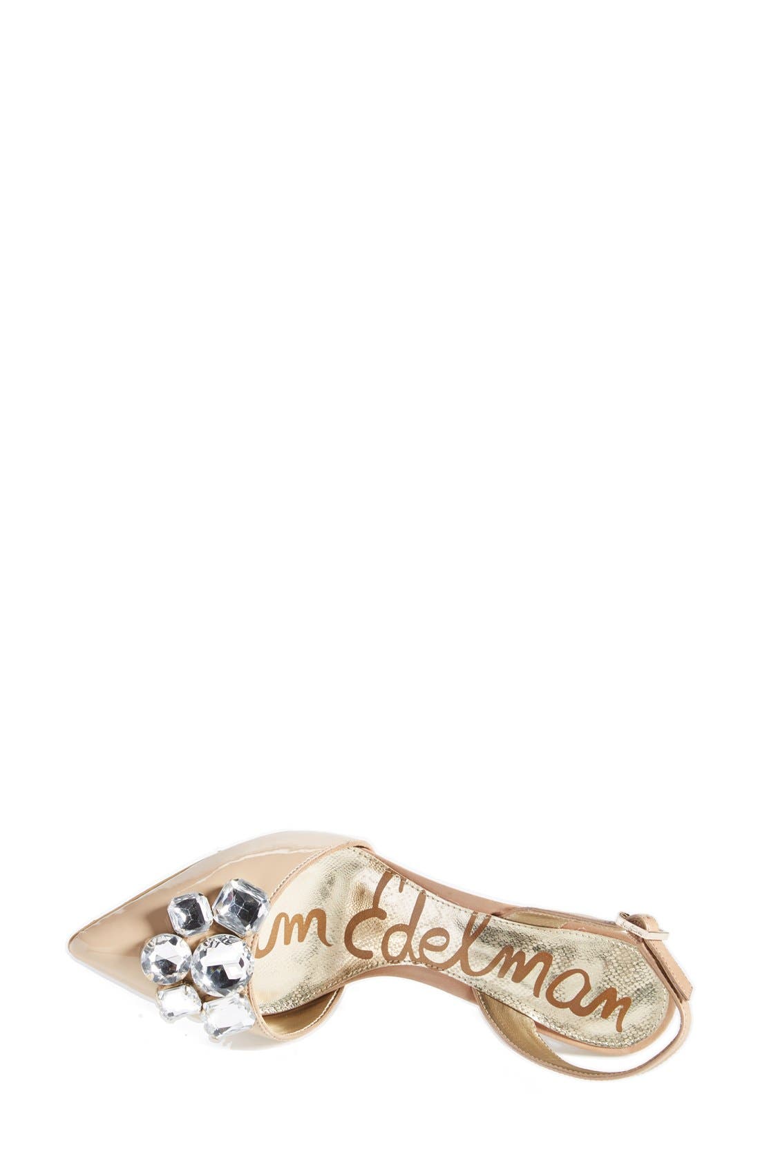 'Mark' Slingback Pointy Toe Pump, Alternate, color, CLASSIC NUDE PATENT
