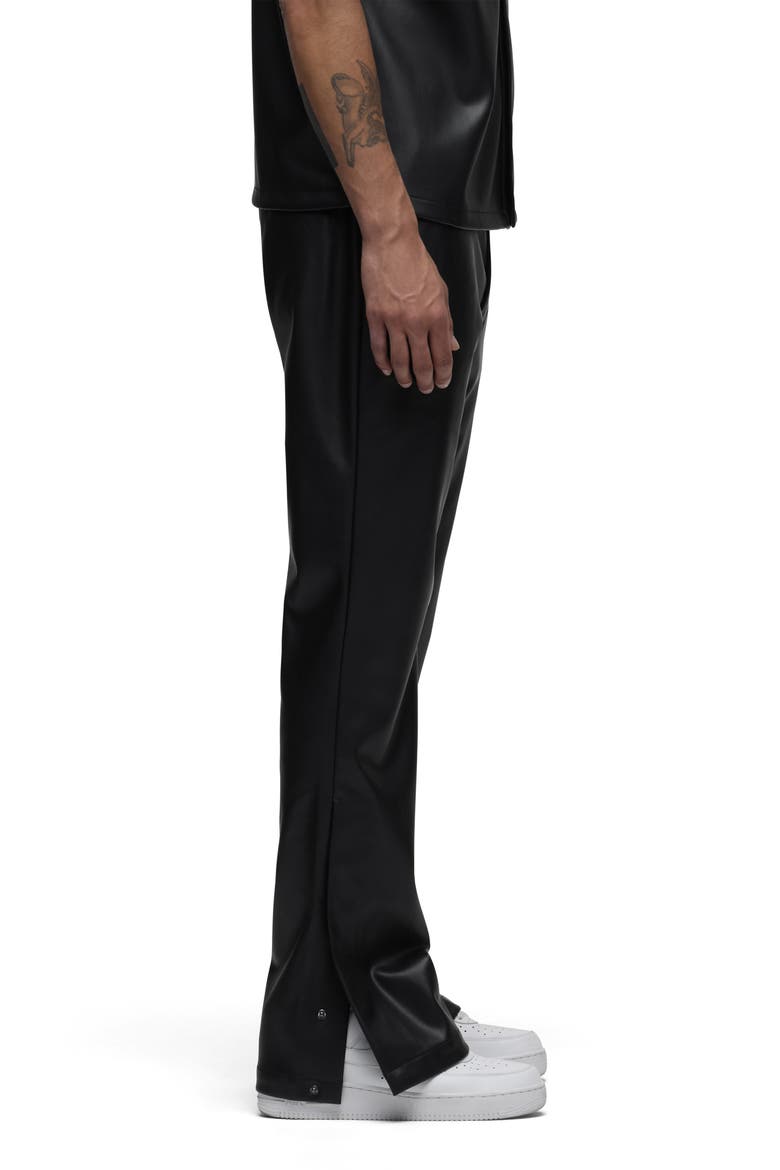 Flared Faux Leather Pants, Alternate, color, BLACK