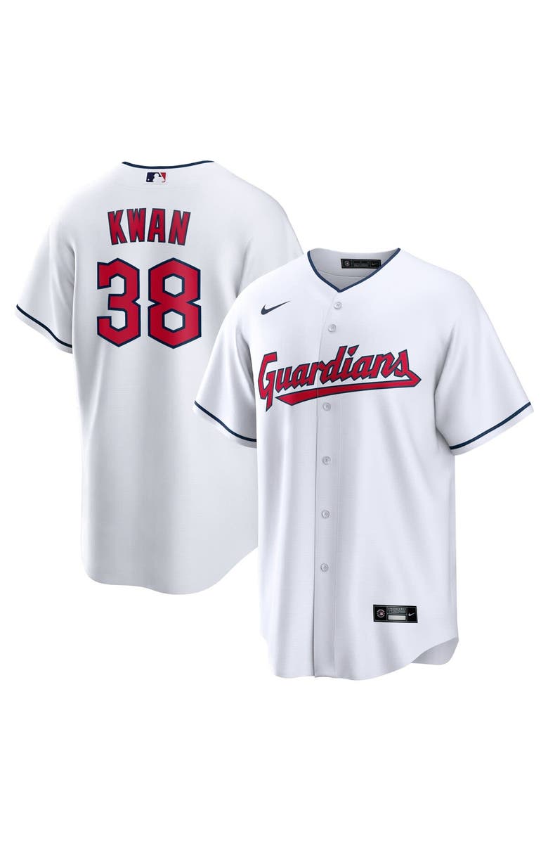 Nike Men's Nike Steven Kwan White Cleveland Guardians Home Replica Jersey, Main, color, 
