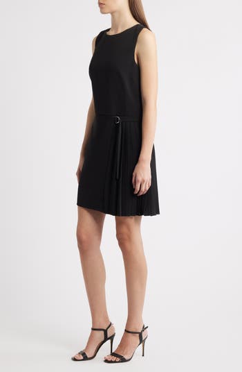 Side Pleat Sheath Minidress