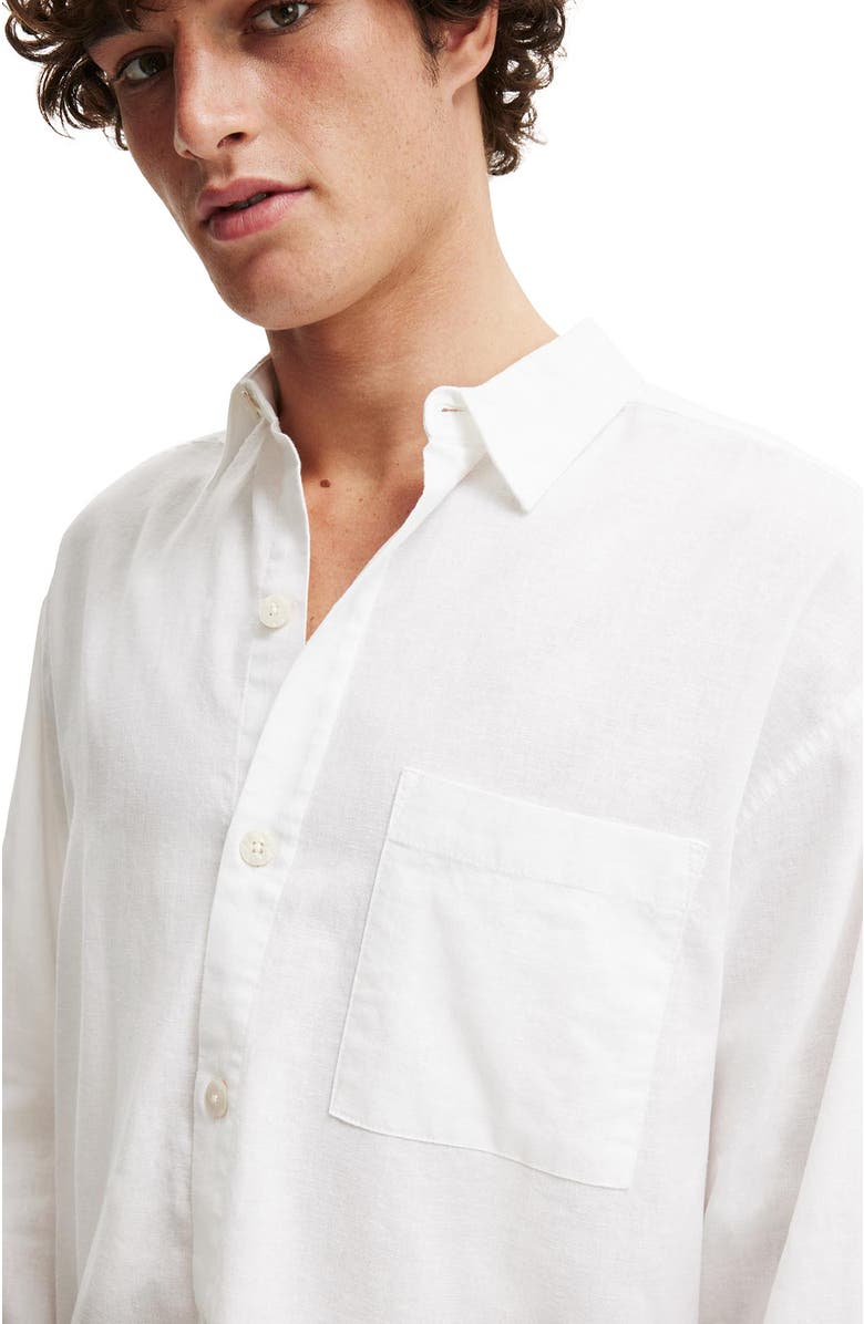 Cotton On Men's Eli Long Sleeve Shirt, Alternate, color, White